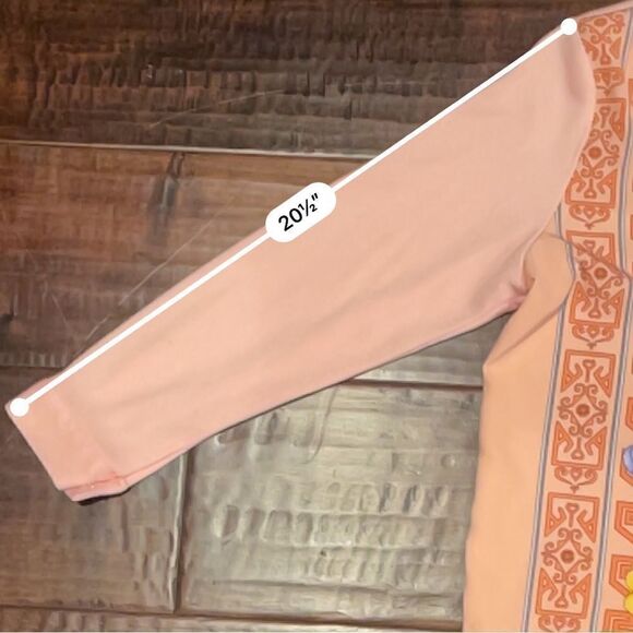 Vintage 70’s 80’s Pink Long Sleeve Button Down Knit Collared Floral Asian Shirt - Picture 11 of 11